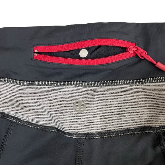 lululemon 4 Pace Rurched Side Crop Legging Gray Coral sz 4 - Picture 6 of 12